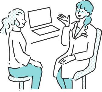 医師が患者に説明しているイラスト