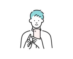 スマートフォンから応募する男性